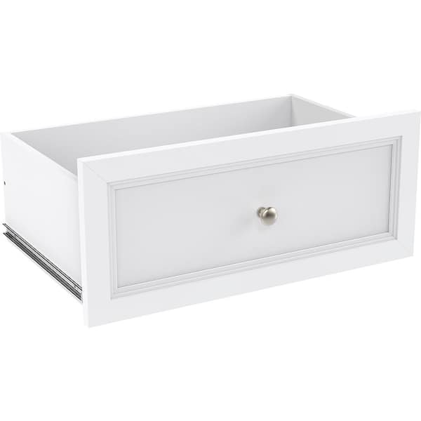 ClosetMaid Selectives 10 in. H x 23.5 in. W White Wood Drawer with Silver Handle