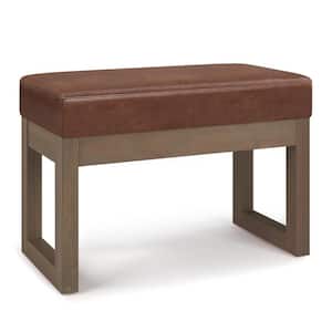 Milltown Distressed Saddle Brown Footstool Small Ottoman Bench