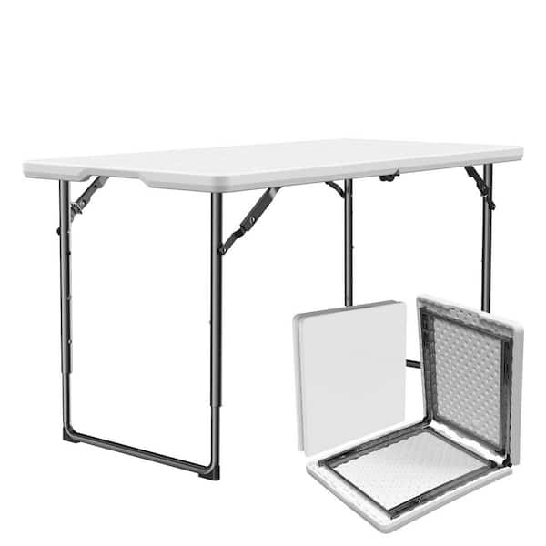 Folding Table 4 ft. Heavy Duty Fold in Half Plastic Table Portable Utility for Multiple Occasions
