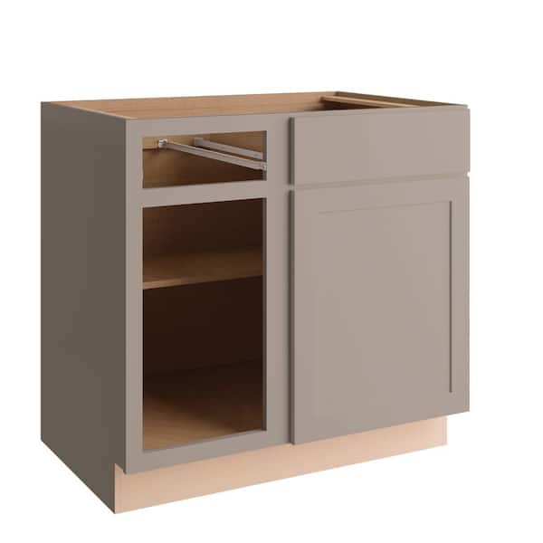 Hampton Bay Courtland 36 in. W x 24 in. D x 34.5 in. H Assembled Shaker Base Kitchen Cabinet in Sterling Gray