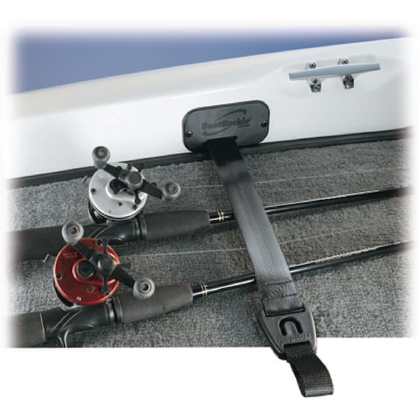 BoatBuckle Vertical Rod Hold-Down PLUS System - 8 Rods with Reels - Deck or  Gunwale Mount BoatBuckle Fishing Rod Holders IMF15435