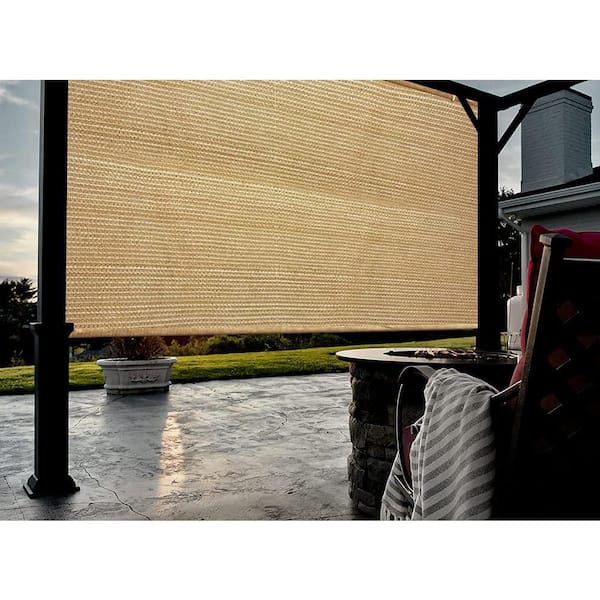 6 ft. x 6 ft. Garden Shade Fabric Adjustable Vertical Side Wall Panel for  Patio/Pergola/Window Wheat