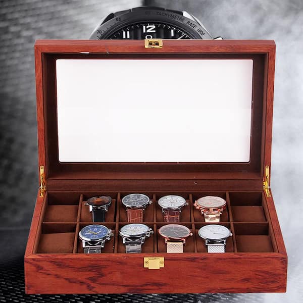 YIYIBYUS 12 Slots Vintage Wooden Watch Box Jewelry Display Storage Case  OT-ZJGJ-3506 - The Home Depot