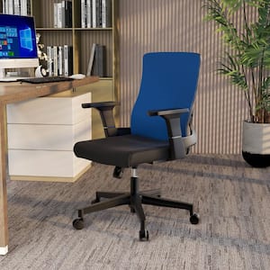 Modern Office Chair Ergonomic Fabric Computer Chair with Swivel and Tilt Brio Series in Blue