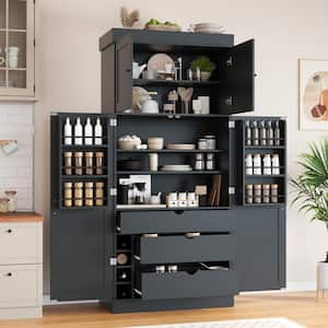 Gymax Buffet Hutch Kitchen Storage Cabinet w/Microwave Stand