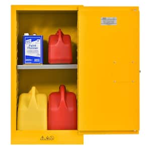 Steel Freestanding Flammable Liquid Safety Single-Door Storage Cabinet in Yellow (44 in. H x 23 in. W x 18 in. D)