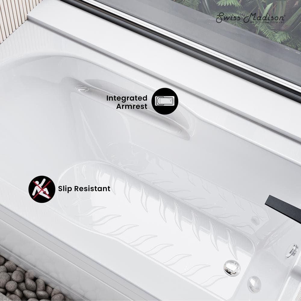 Concorde 60" Glossy White Acrylic Alcove Bathtub with Apron