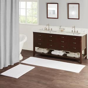 Splendor White 24 in. x 72 in. 100% Cotton Tufted 3000 GSM Reversible Bath Rug