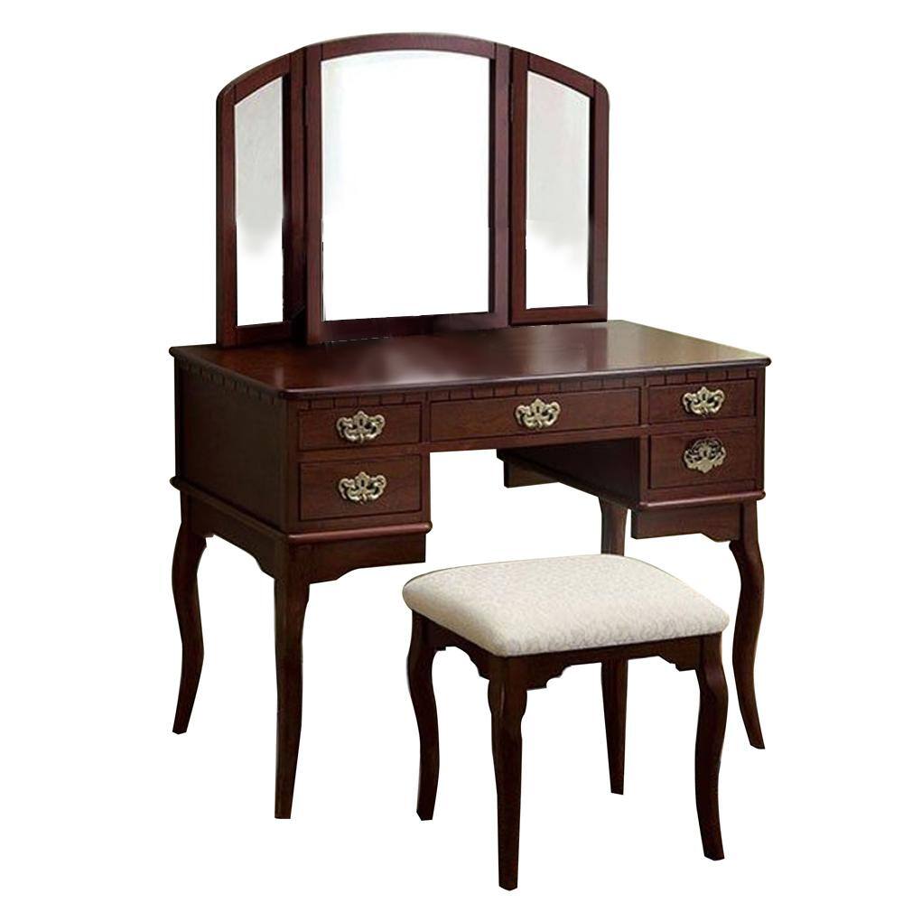 Williams Home Furnishing Ashland Cherry Vanity Table Cm Dk6405ch The Home Depot Williams Home Furnishing Ashland Cherry Vanity Table Cm Dk6405ch The Home Depot