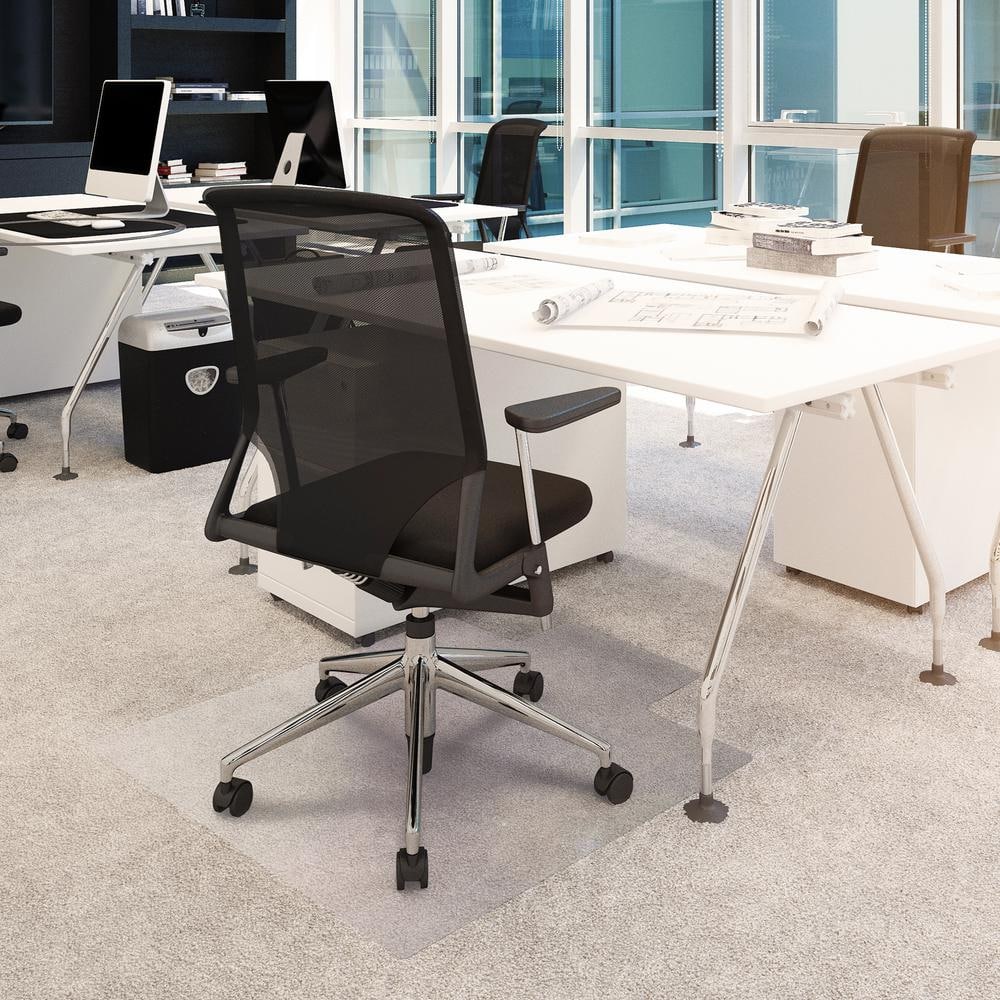 Advantagemat Clear 36 in. x 48 in. Vinyl Lipped Indoor Chair Mat for Carpets up to 3/8 in.