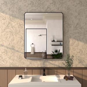Cosy 30 in. W x 36 in. H Rectangular Framed Wall Bathroom Vanity Mirror in matte Black