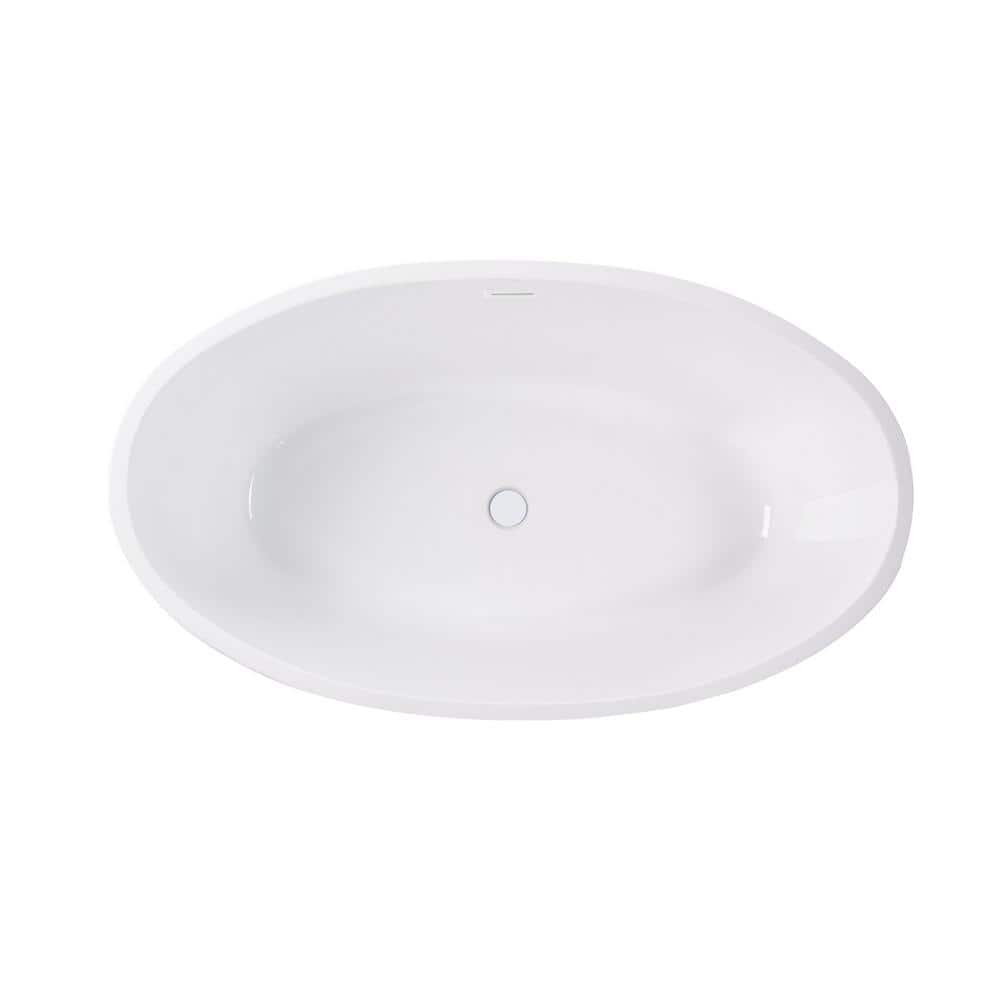 Pure White Acrylic Freestanding Soaking Bathtub