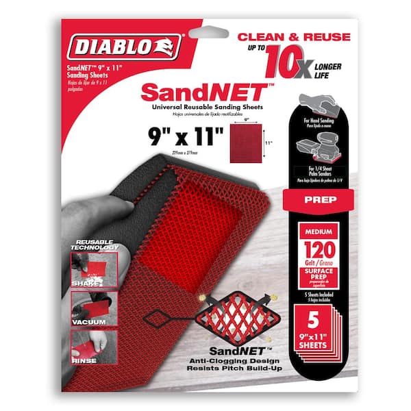 Reusable Sanding Block Kit with/Assorted SandNet Sheets Diablo 9 In 
