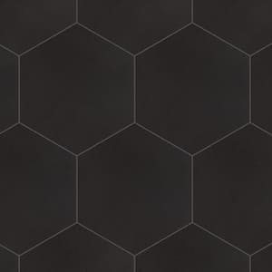 Textile Basic Hex Black 8-5/8 in. x 9-7/8 in. Porcelain Floor and Wall Tile (11.5 sq. ft./Case)