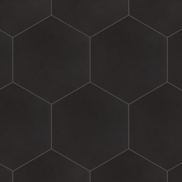 Textile Basic Hex Black 8-5/8 in. x 9-7/8 in. Porcelain Floor and Wall Tile (11.5 sq. ft./Case)
