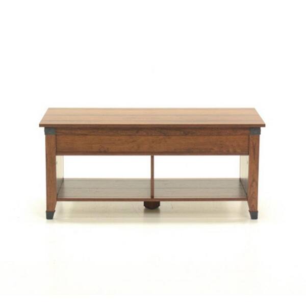 SAUDER Carson 44 in. Washington Cherry Large Rectangle Wood Coffee Table with Storage