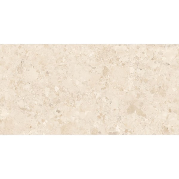 Kaia Evrastrata Beige 12 in. x 24 in. Stone Look Matte Porcelain Wall and Floor Tile Sample