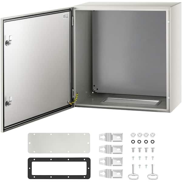 VEVOR Electrical Enclosure Box 24 in. x 24 in. x 12 in. IP66 Waterproof Carbon Steel Junction Box with Mounting Plate