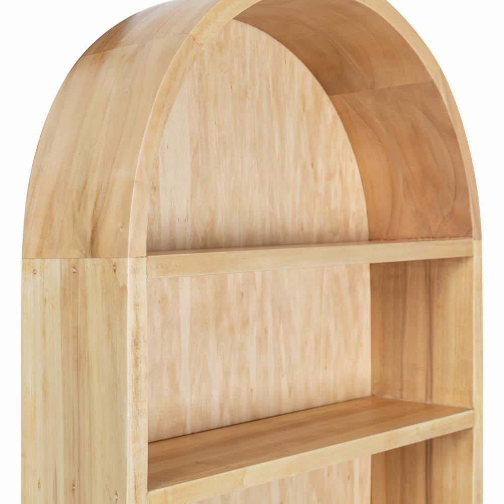 Natural Mango Wood Oval Floating Wall Shelf, 18.6"