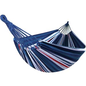 9 ft. Portable Fabric Hammock with Tree Straps and Travel Bag for Travel, Camping, Outdoor Activity in Multi-Colored