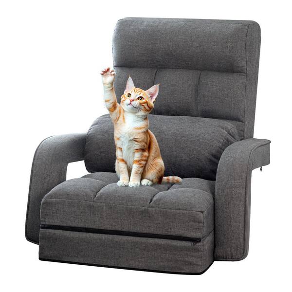 SUNRINX Dark Grey Polyester Folding Lazy Recliner Folding