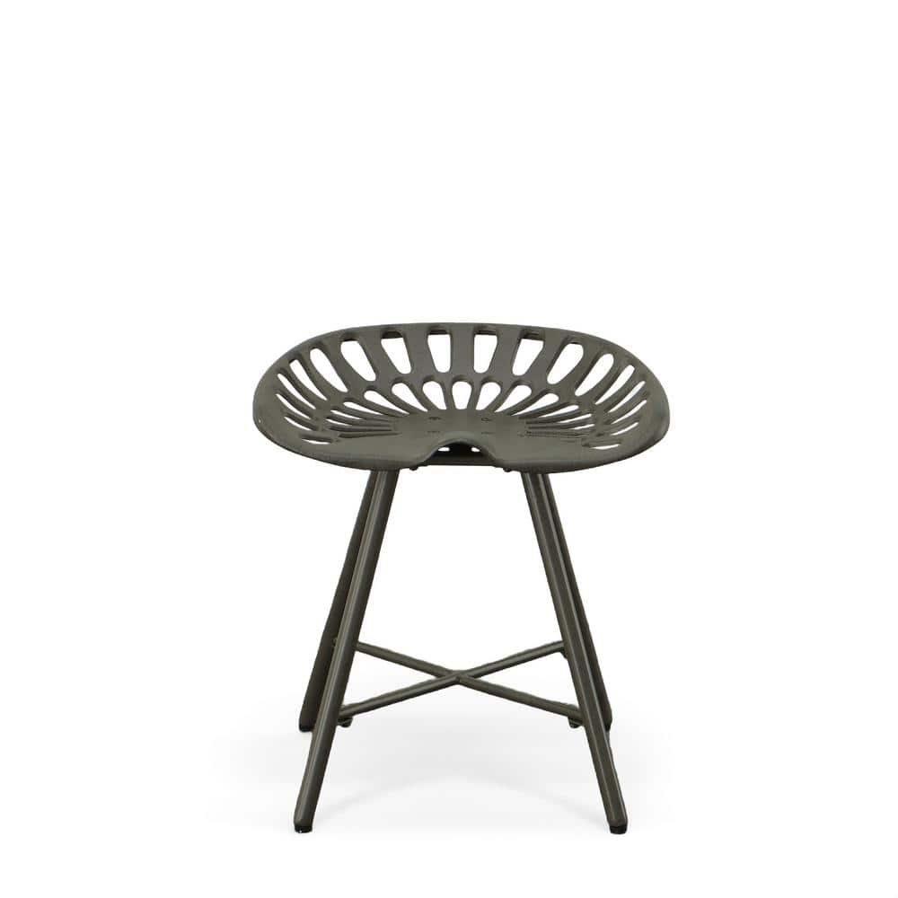 Vintage Industrial Gray Cast Iron Tractor Seat Bench