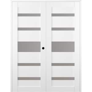 Gina 60 in. x 80 in. Left Hand Active 5-Lite Bianco Noble Wood Composite Double Prehung Interior Door