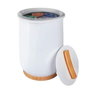 Extra Large Bucket Towel Warmers for Bathroom, Fits Up to 2 Oversized Towels, Bathrobes, Blankets, PJs and More, White