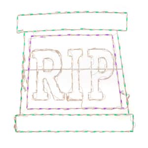 36 in. LED Rest in Peace Tombstone Halloween Yard Decoration