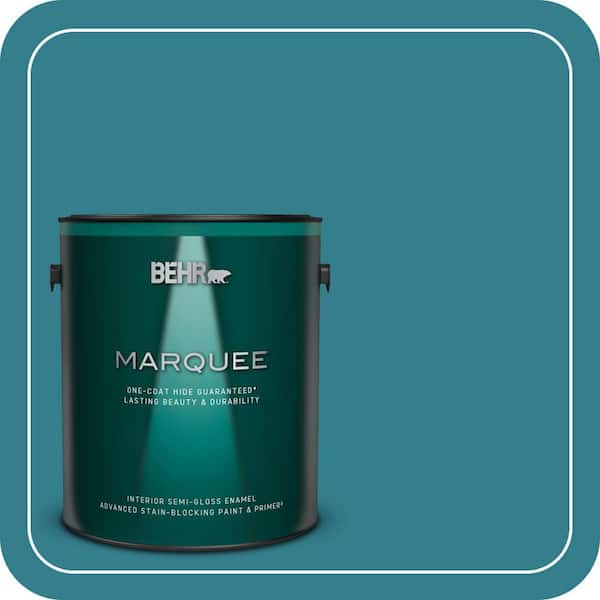 BEHR MARQUEE 1 gal. Home Decorators Collection #HDC-CL-27 Calypso Blue Semi-Gloss Enamel Interior Paint & Primer
