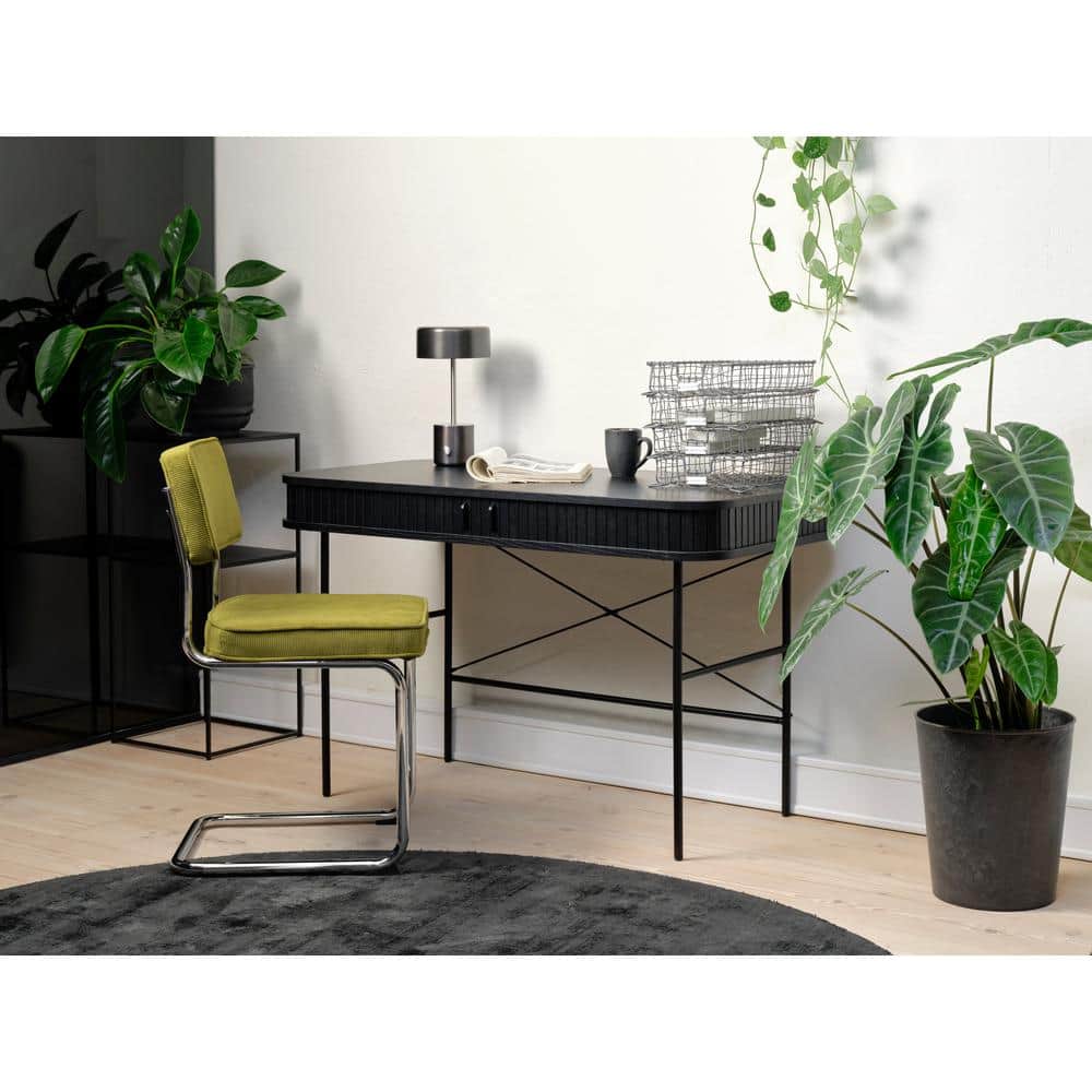 Toronto Yellow Corduroy Chairs with Chrome Legs (set of 2)