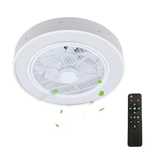21.6 in. Integrated LED Indoor White Constellation Style Smart Enclosed Ceiling Fan with Remote