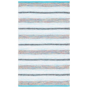 Montauk Turquoise/Ivory 2 ft. x 3 ft. Striped Area Rug