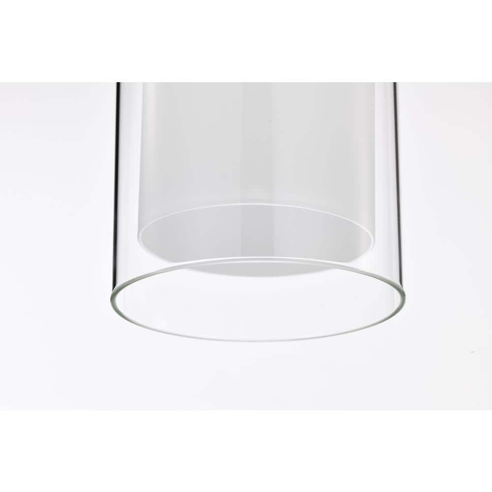 Brushed Nickel Mini Pendant with Dual Glass Shades