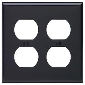 Black 2-Gang 1-Toggle/2-Duplex Wall Plate (1-Pack)