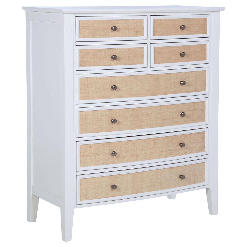 Bexhill White 8-drawer 45 in. Chest of Drawers