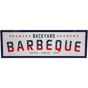 Backyard Barbeque Americana Metal Wall Sign-23 in.