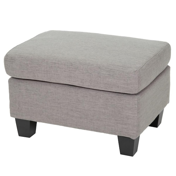 Noble House Rosella Beige Fabric Ottoman