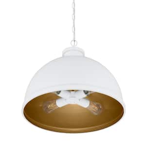 Tallulah 4-Light White Pendant Hanging Light, Dome Kitchen Pendant Lighting