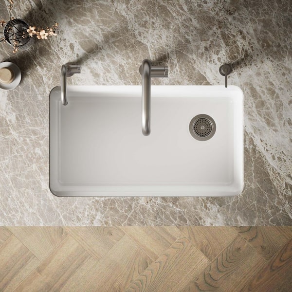 KOHLER Riverby Workstation Undermount Cast Iron 33 in. 5-Hole