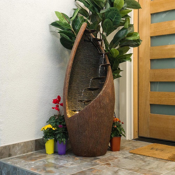 43 in. Tall Indoor/Outdoor Tiered Fountain with Replaceable LED Lights