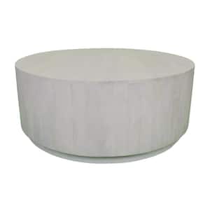 Tamia 42 in. White Round Wood Top Coffee Table