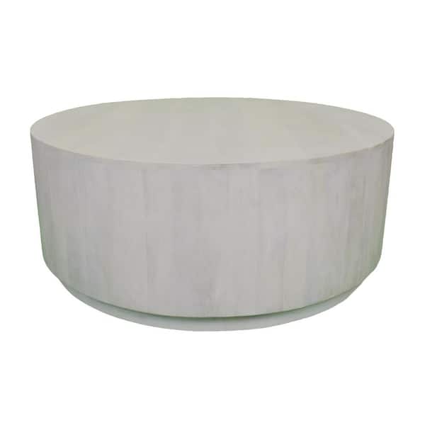 Carolina Chair and Table Tamia 42 in. White Round Wood Top Coffee Table