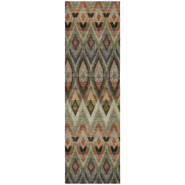 Dream Shag Premium Machine Washable Abstract ADS617 Taupe 2 ft. x 7 ft. Runner Rug