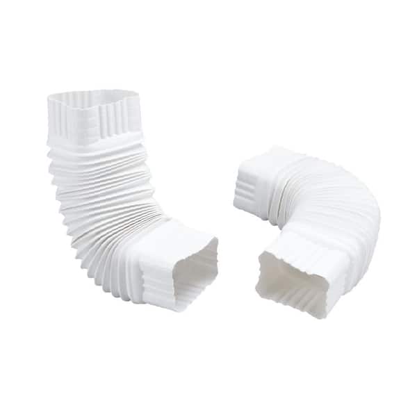 Flex-Elbow 3 in. x 4 in. White Vinyl Downspout Elbow