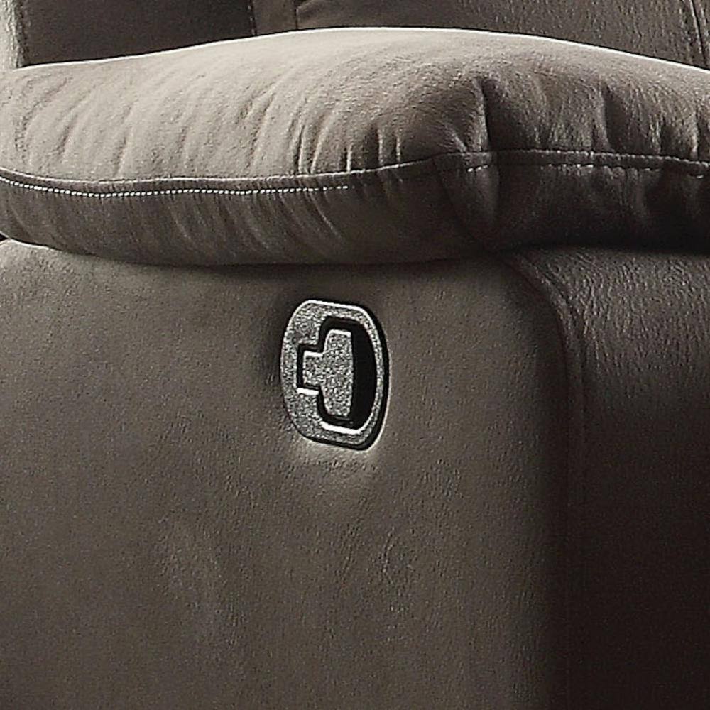 Charcoal Gray Microfiber Recliner with Cushioned Armrests