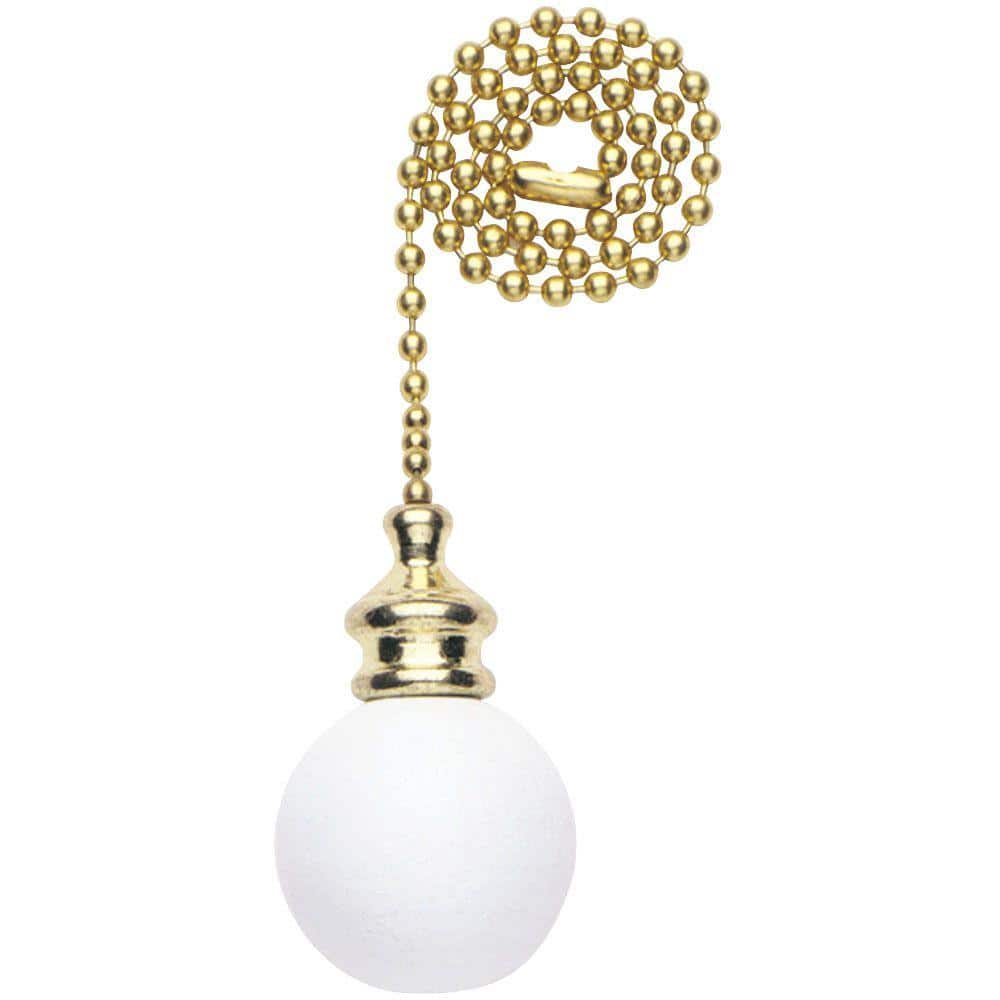 Antique Brass Finish Westinghouse Lighting 7729000 Walnut Wooden Ball Pull Chain