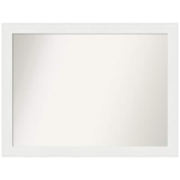 Amanti Art Vanity White Narrow 33.5 in. x 25.5 in. Custom Non-Beveled Recycled Polystyrene Framed Bathroom Vanity Wall Mirror