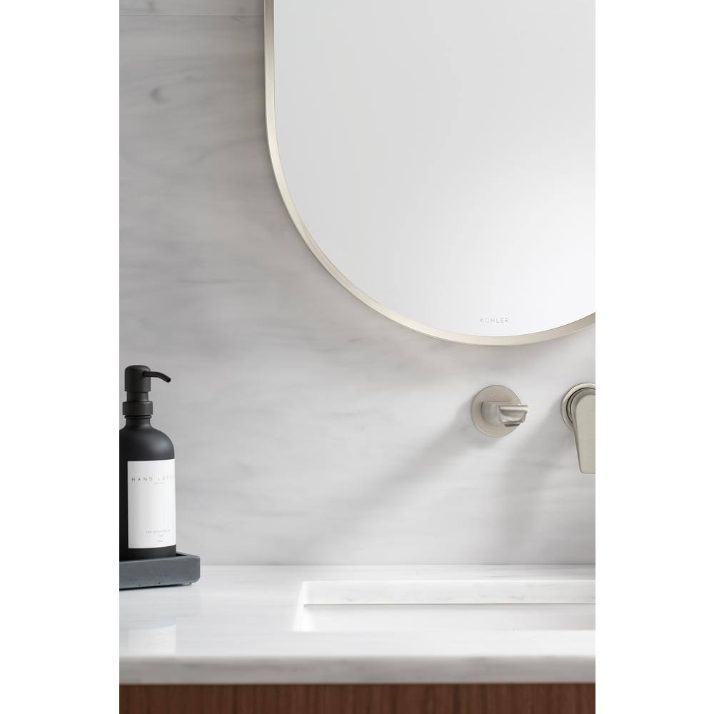 Essential 28" Brushed Nickel Round Metal Bathroom Vanity Mirror