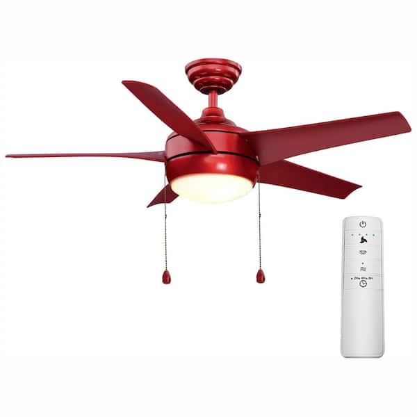 Home Decorators Collection Windward 44 in. LED Red Smart Ceiling Fan with Light Kit and WINK Remote Control